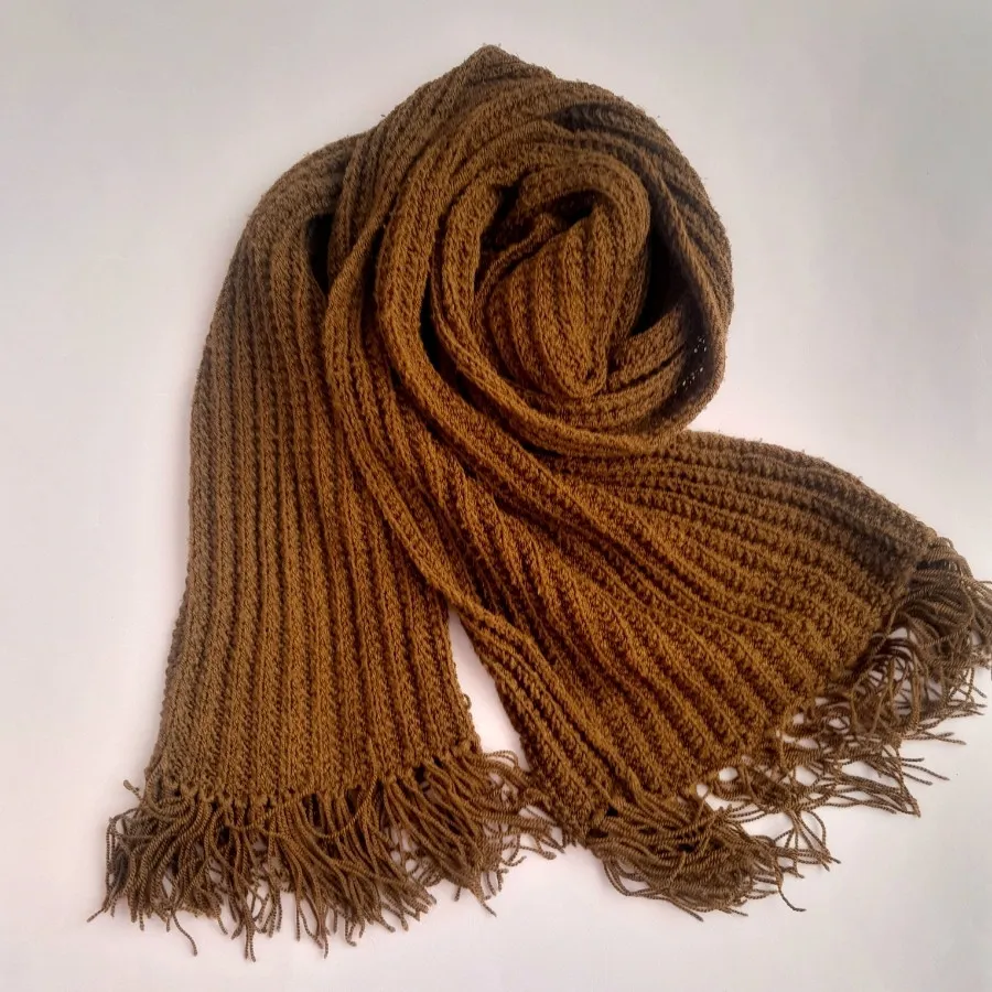 شال گردن دست بافت قهوه ای