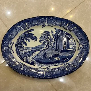 ظرف سفید آبی طرح انگلیسی