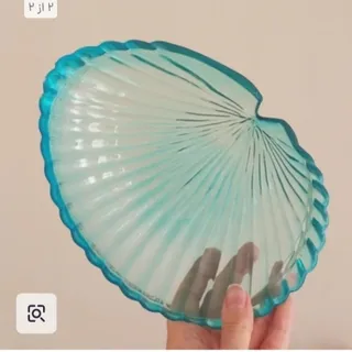 ظرف بلور آبی صدفی