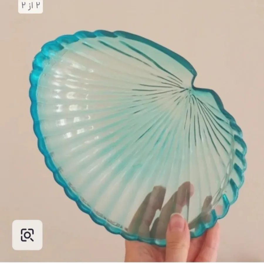 ظرف بلور آبی صدفی