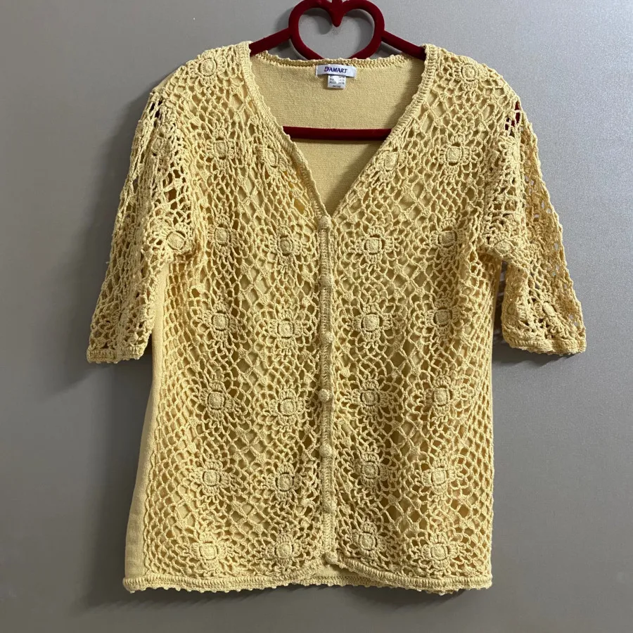 تیشرت بافت زرد کره ای