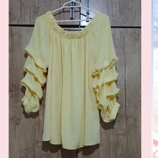 شومیز قایقی آستین چین دار