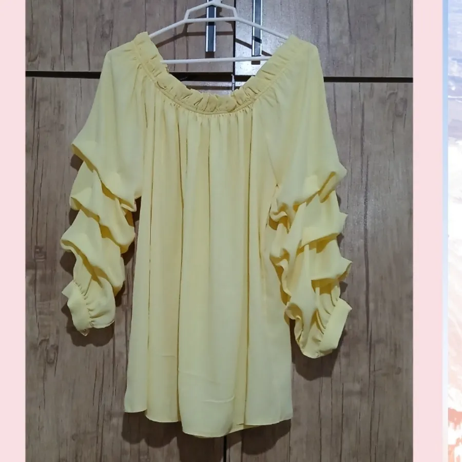 شومیز قایقی آستین چین دار