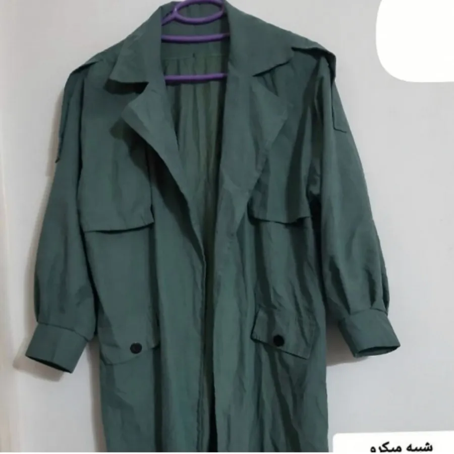 بارانی مخملی سبز