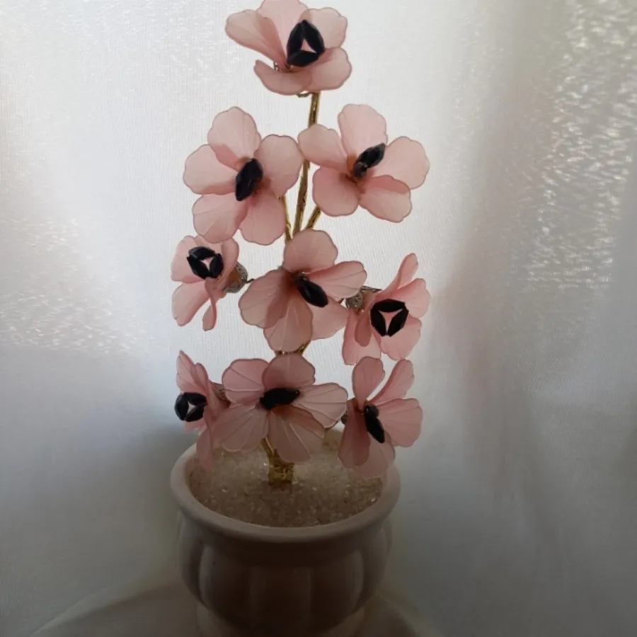 گل کریستالی با گلدان