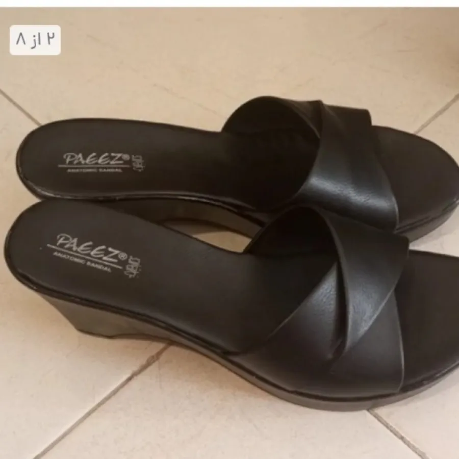 صندل مشکی چرم سایز 40