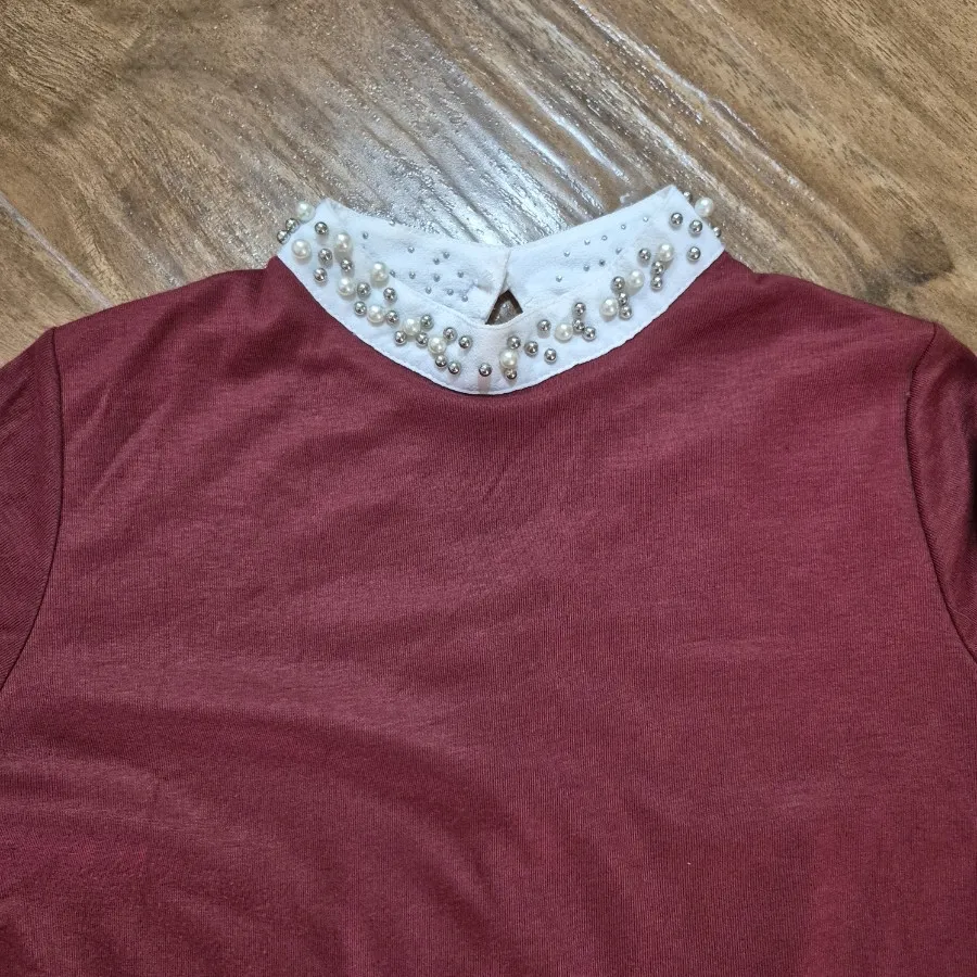 بلوز یقه مرواریدی