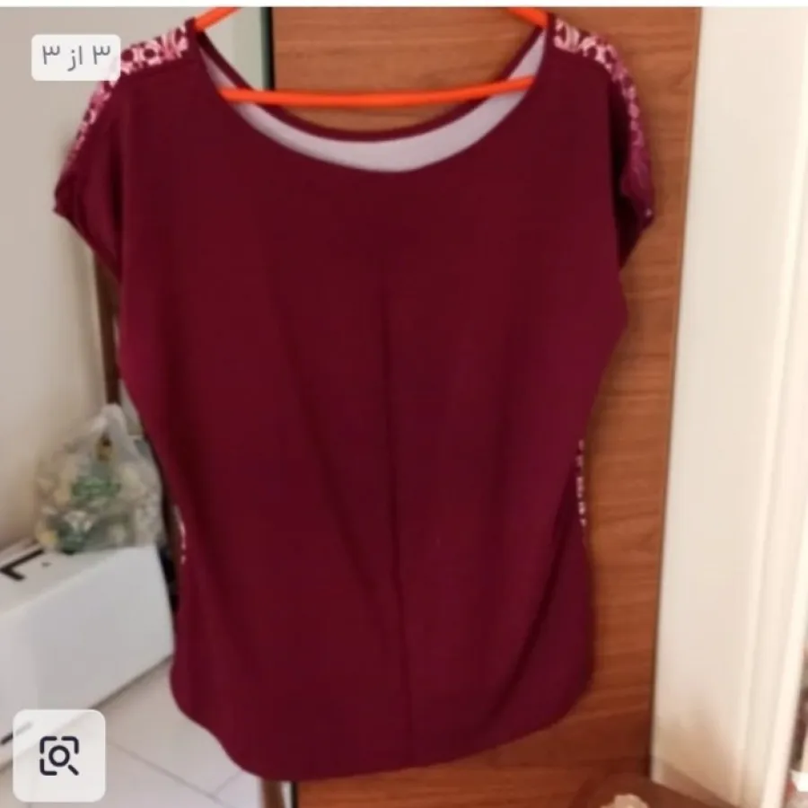 شومیز زرشکی طرح دختر