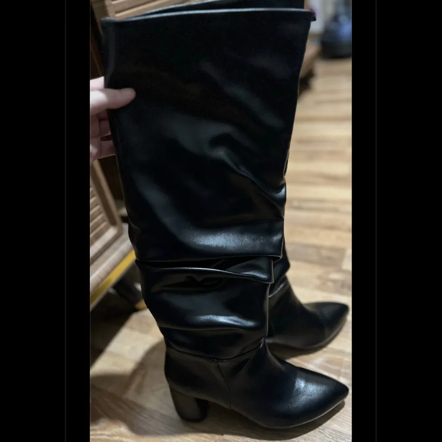 بوت بلند چرم مشکی