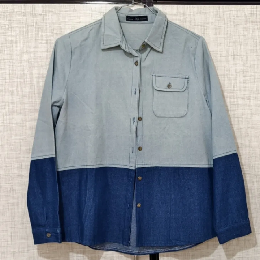 بلوز جین دو رنگ وارداتی