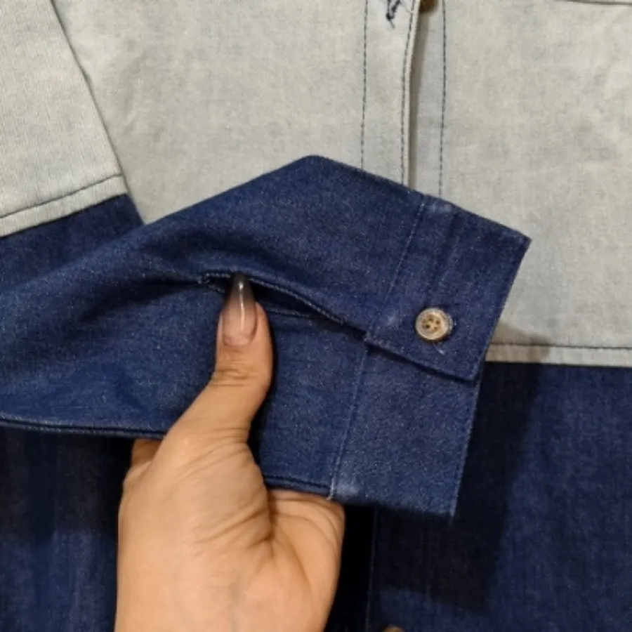 بلوز جین دو رنگ وارداتی