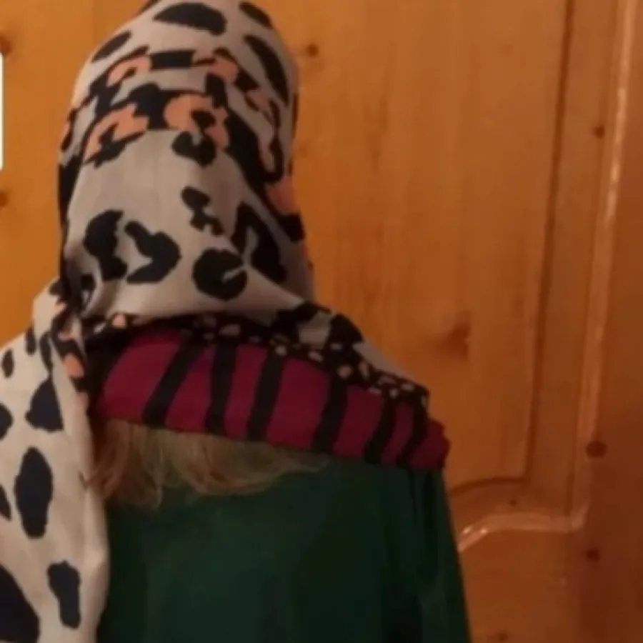 شال نخی طرح پلنگی