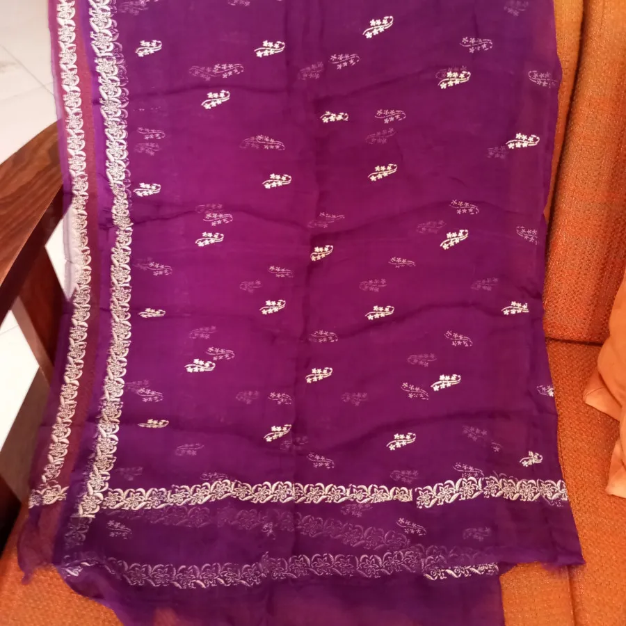 شال هندی بنفش مجلسی