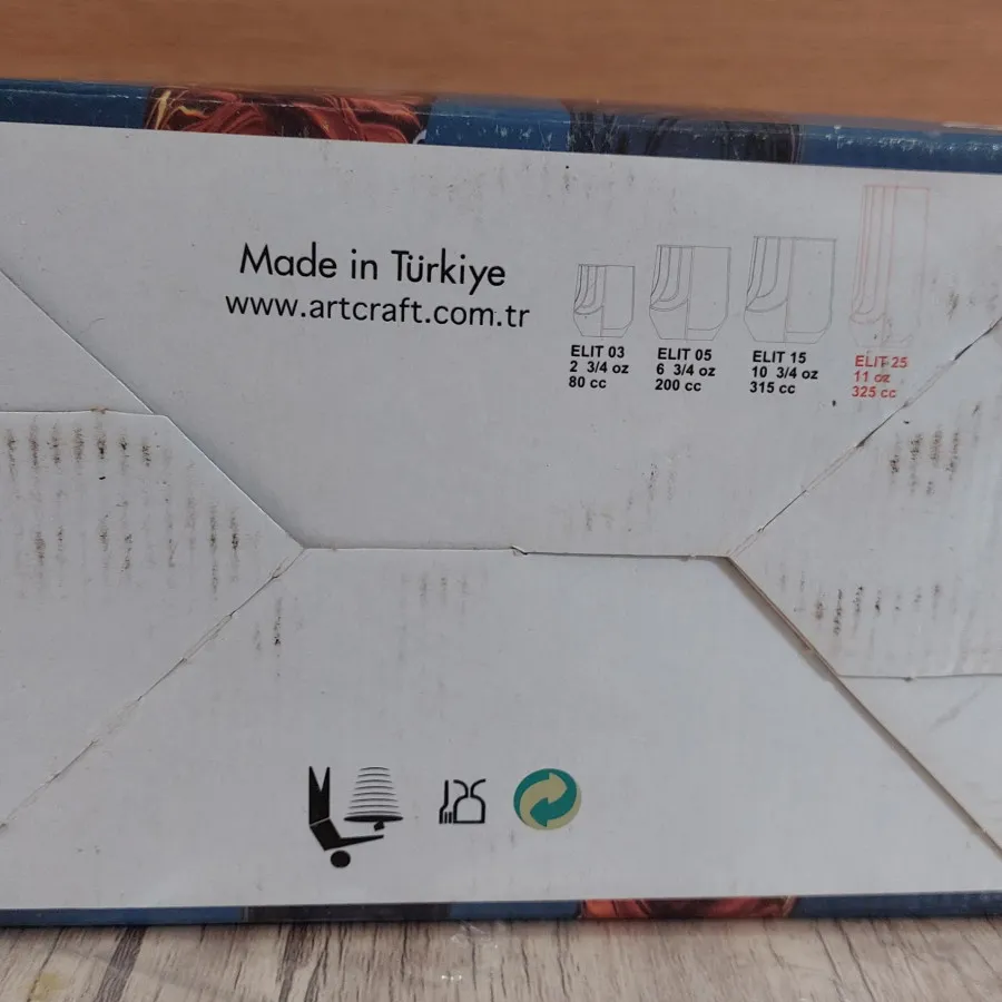 لیوان بلند خارجی ترک 6عدد