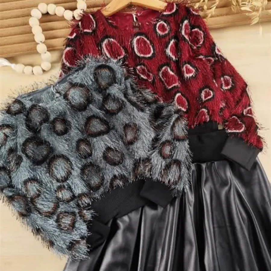 شومیز کراپ دامن چرم