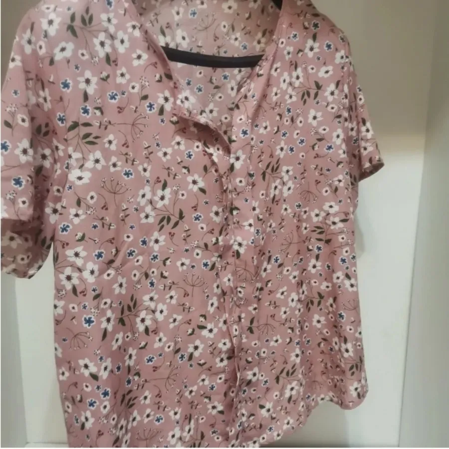 شومیز گلدار صورتی خارجی