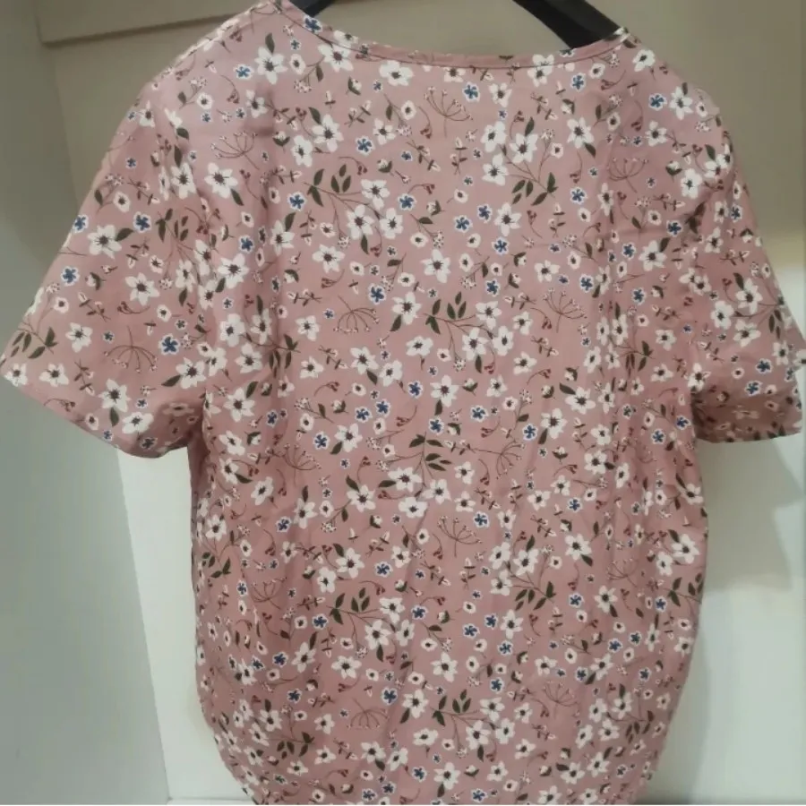 شومیز گلدار صورتی خارجی