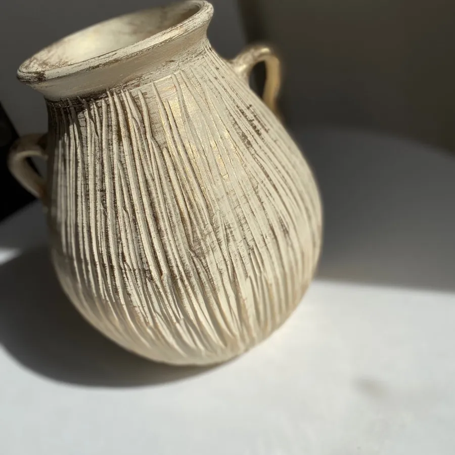 گلدان پتینه طلایی