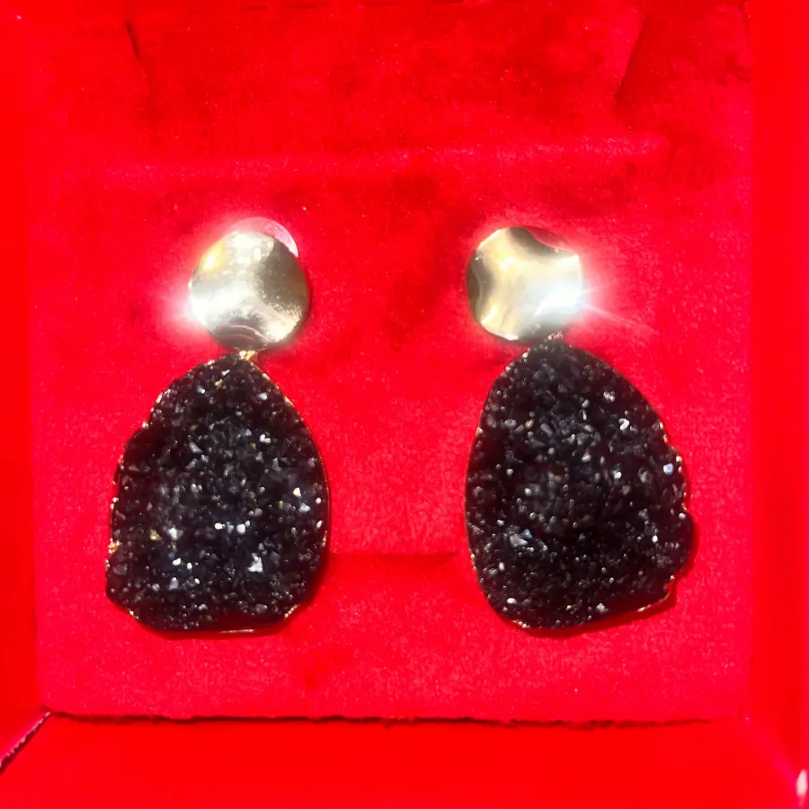 گوشواره سنگی مشکی براق