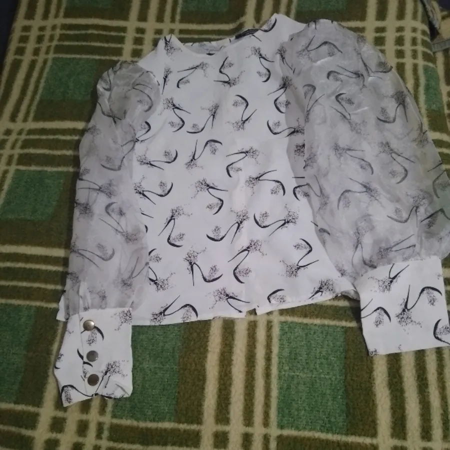 شومیز حریر آستین پفی