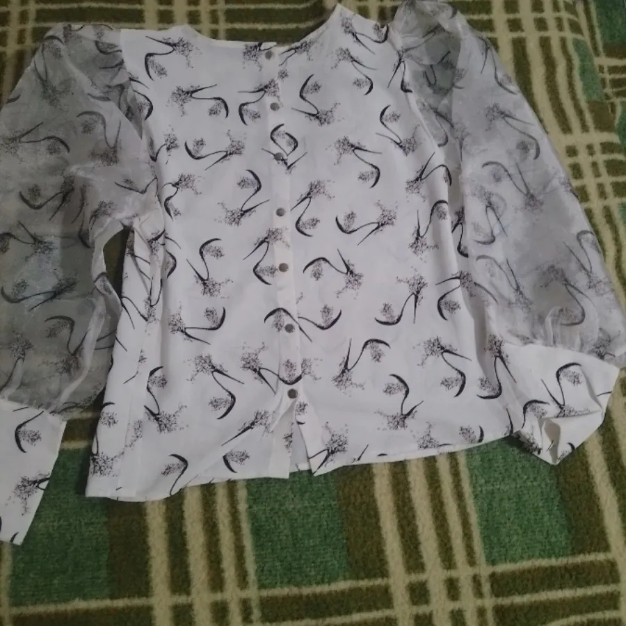 شومیز حریر آستین پفی