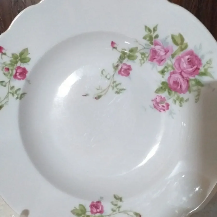 بشقاب بزرگ گل قرمز قدیمی