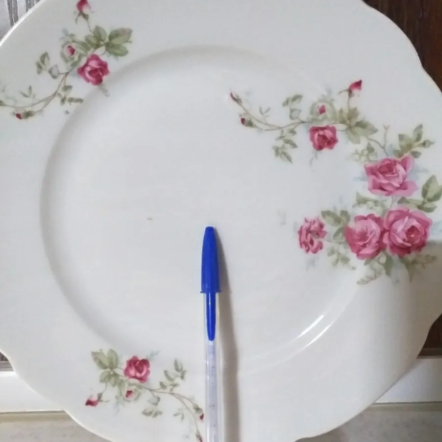 بشقاب بزرگ گل قرمز قدیمی