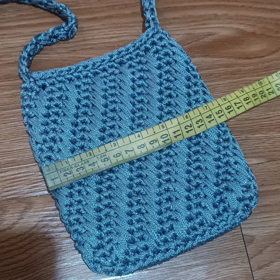 کیف مکرومه آبی