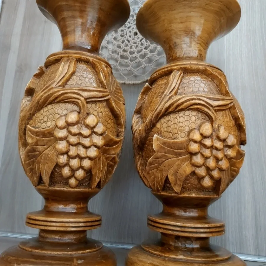 گلدان چوب خراطی