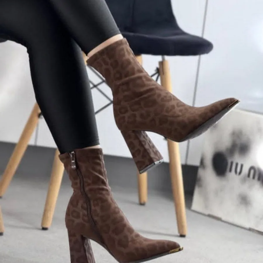 بوت پلنگی با پاشنه 7سانت