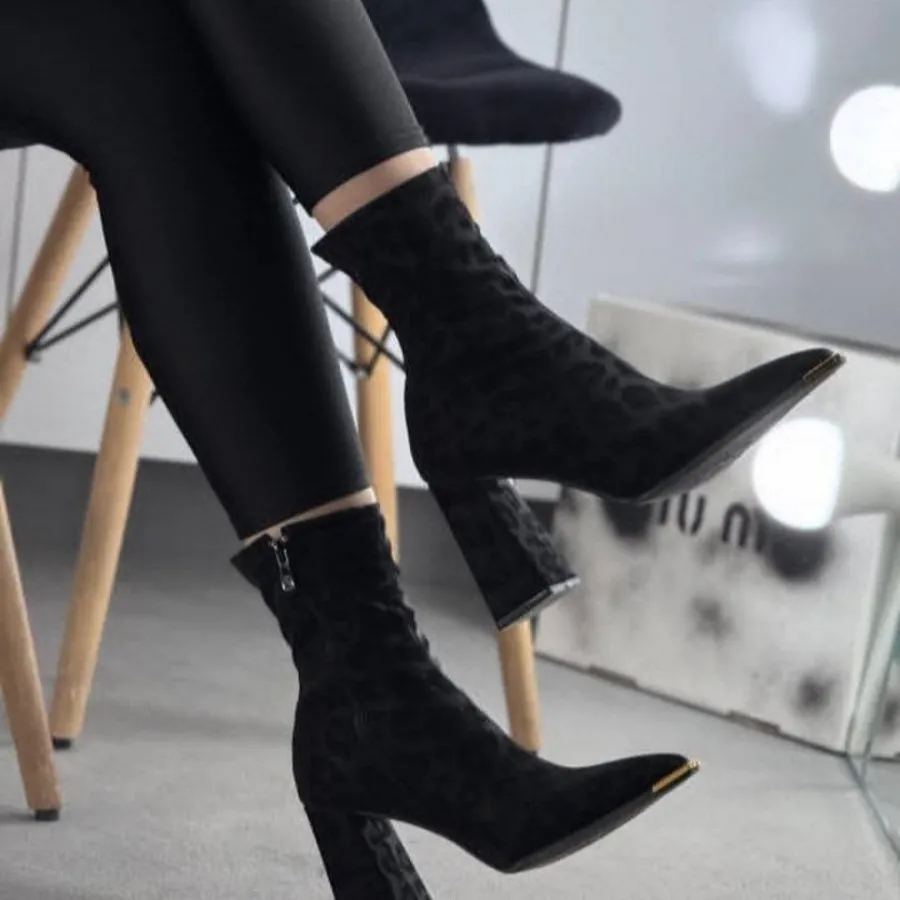 بوت پلنگی با پاشنه 7سانت