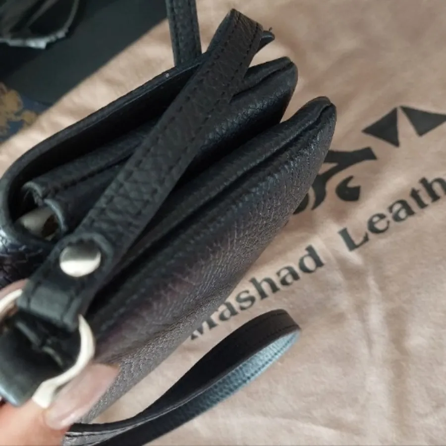 کیف چرم مشهد مشکی رودوشی