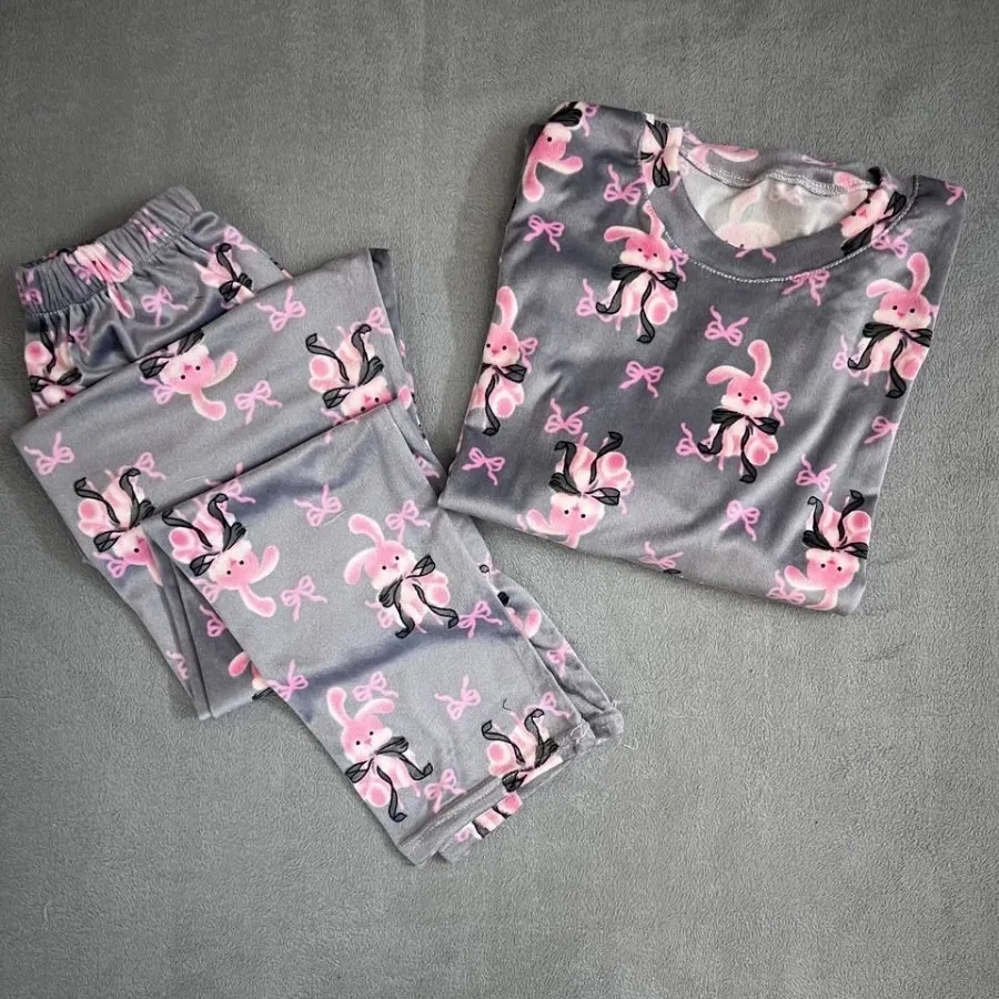 ست بلوز شلوار مخمل عروسکی