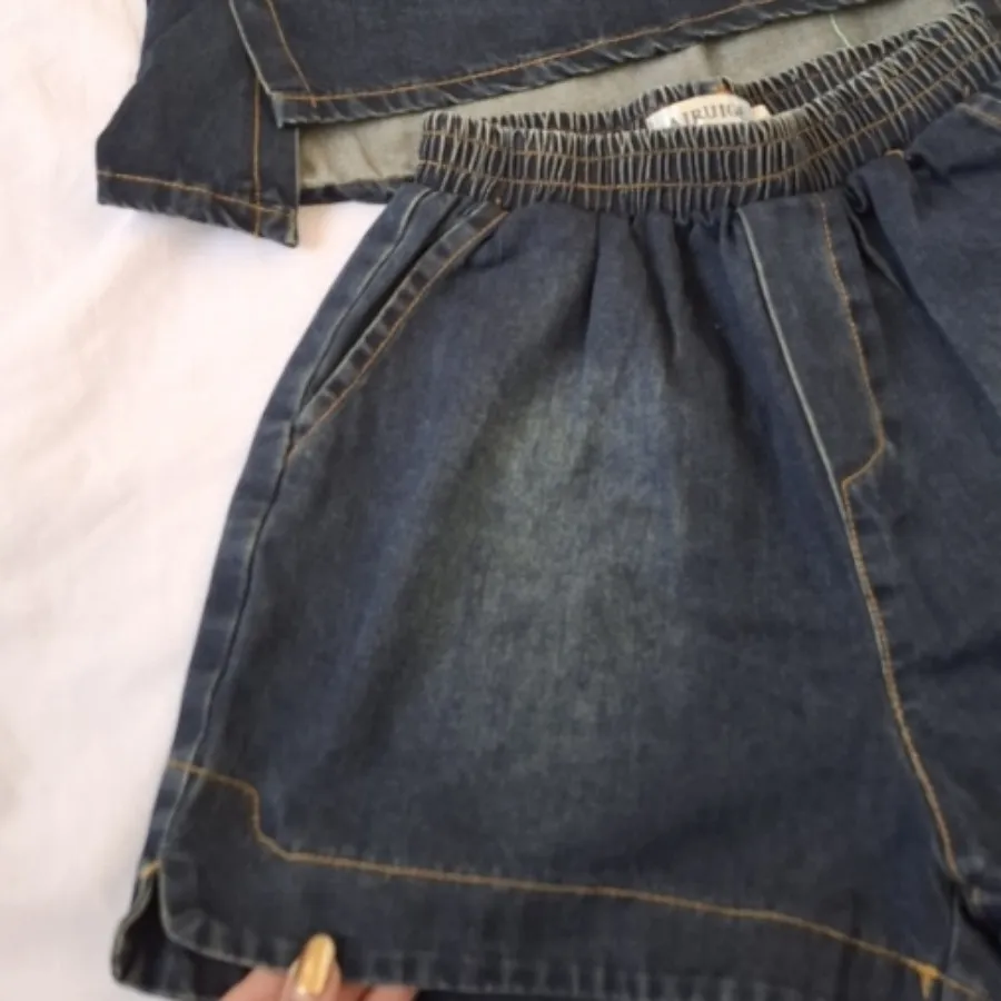 تاپ شلوارک جین