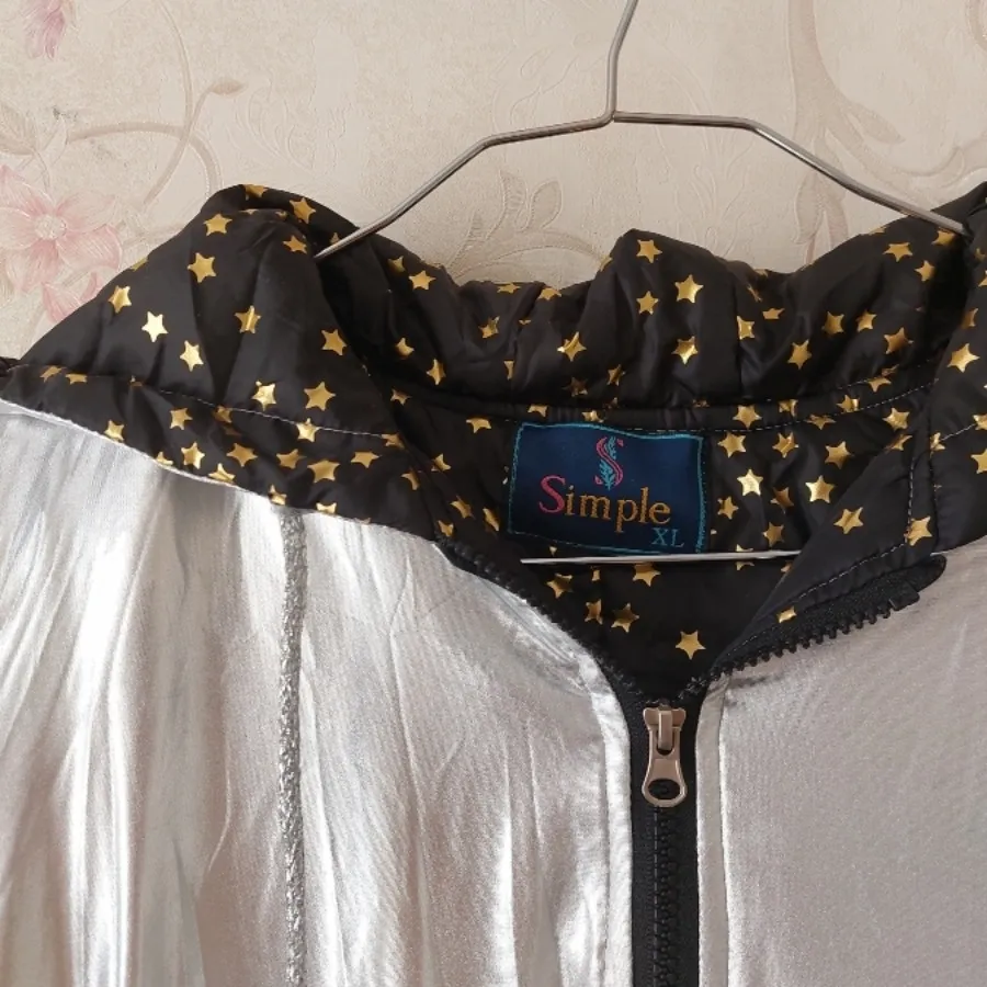 کاپشن نقره ای دخترانه سبک