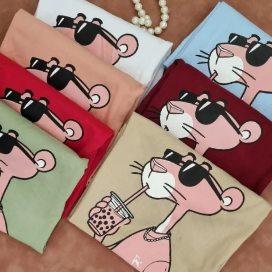 تیشرت لانگ پلنگ صورتی