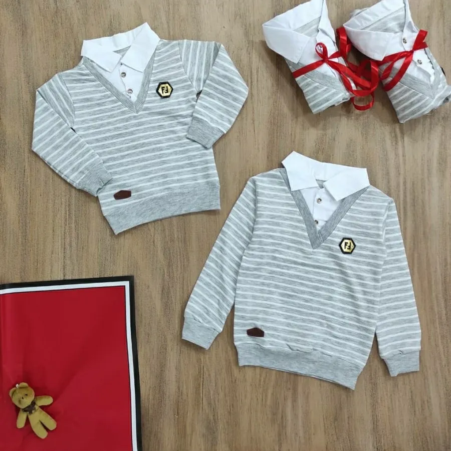 بلوز پسرانه یقه سفید