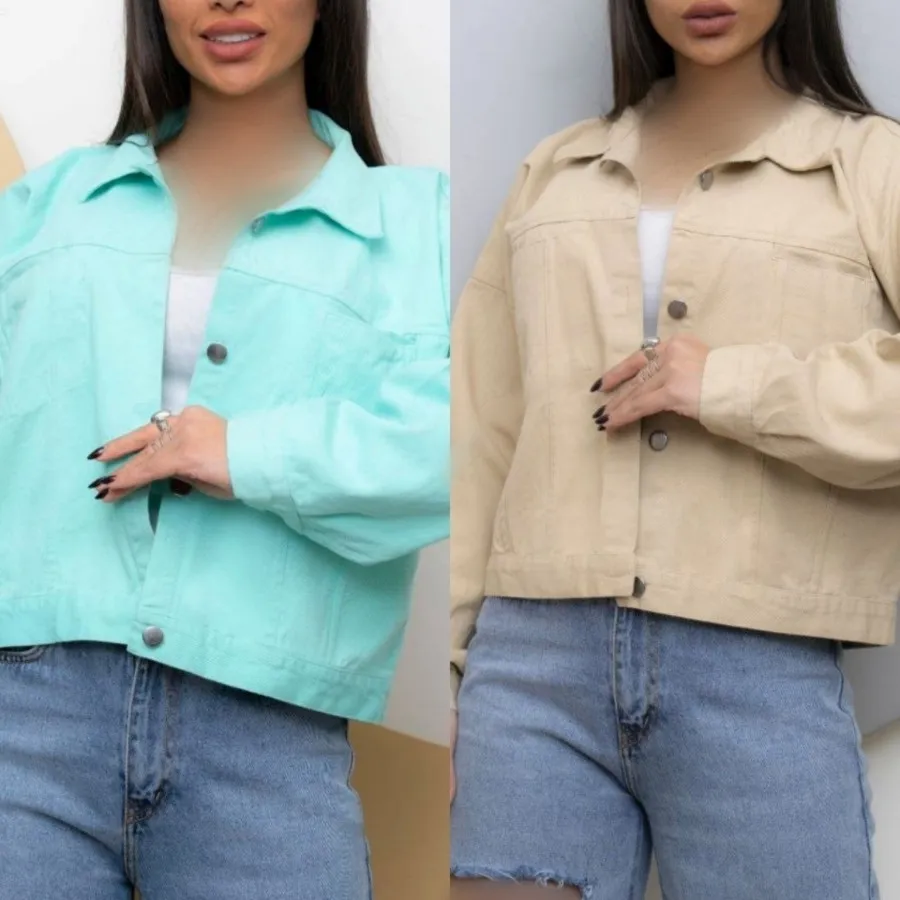 کراپ کت جیب دار