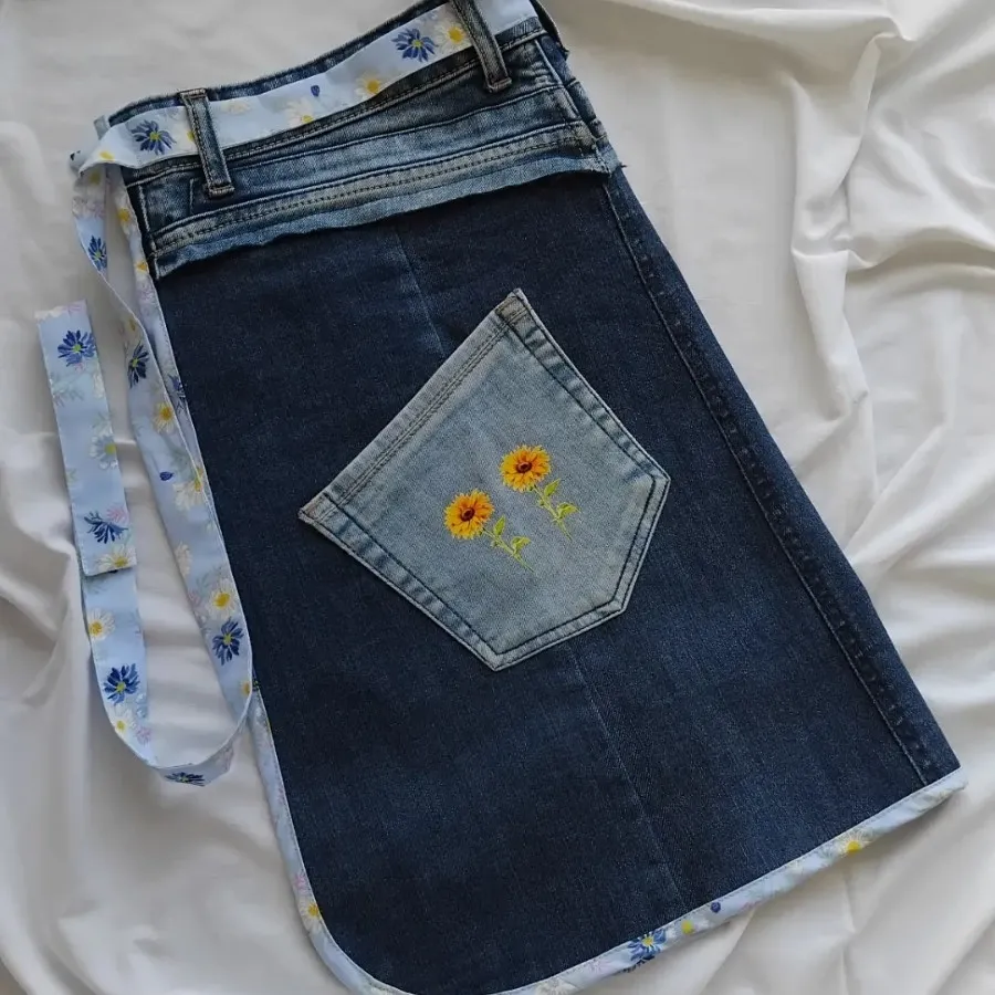 پیش بند کوتاه جین کد 48