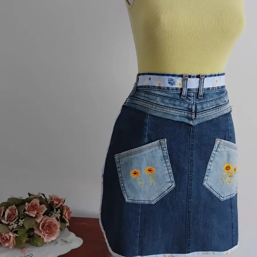 پیش بند کوتاه جین کد 48