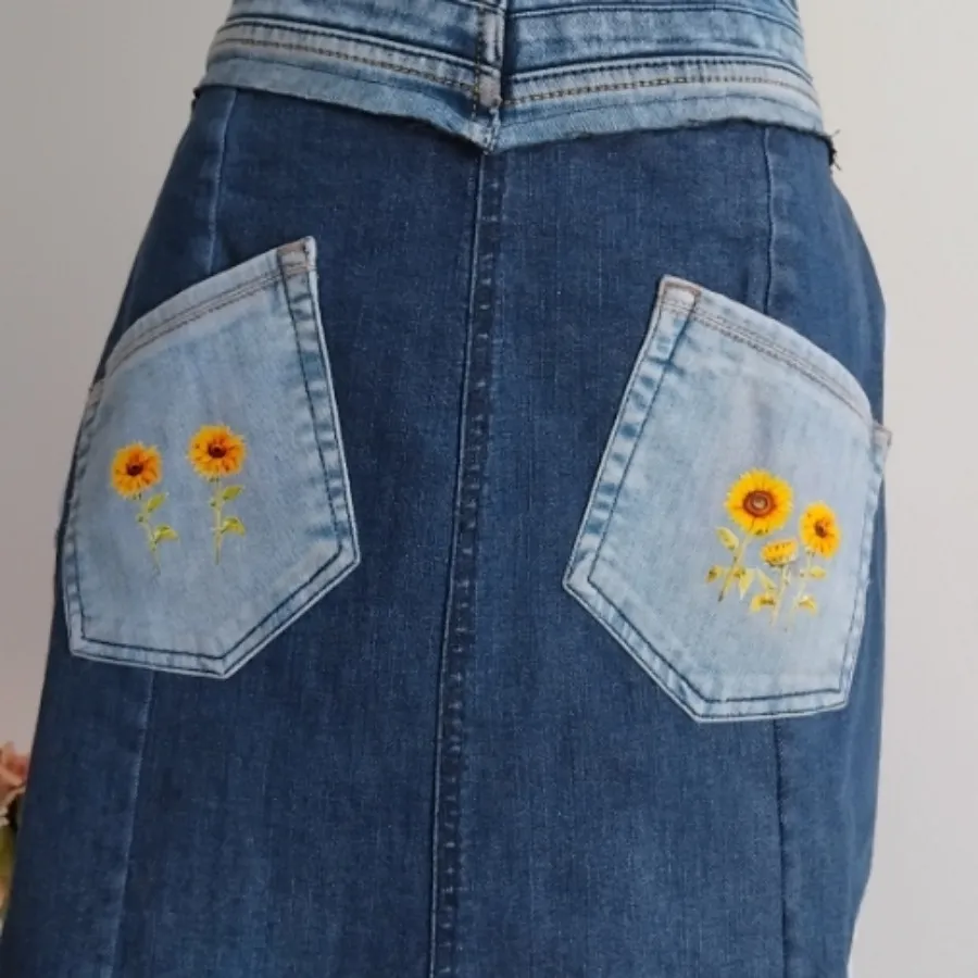 پیش بند جین زنانه کد 48