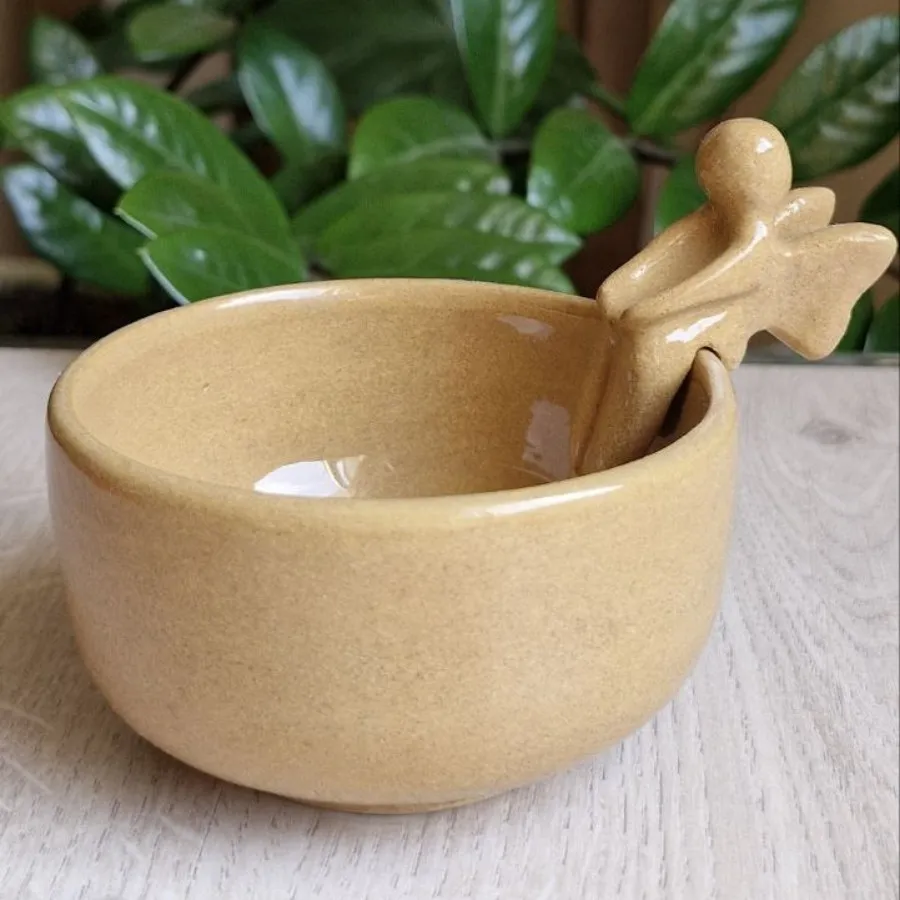 شمعدان فرشته سفالی