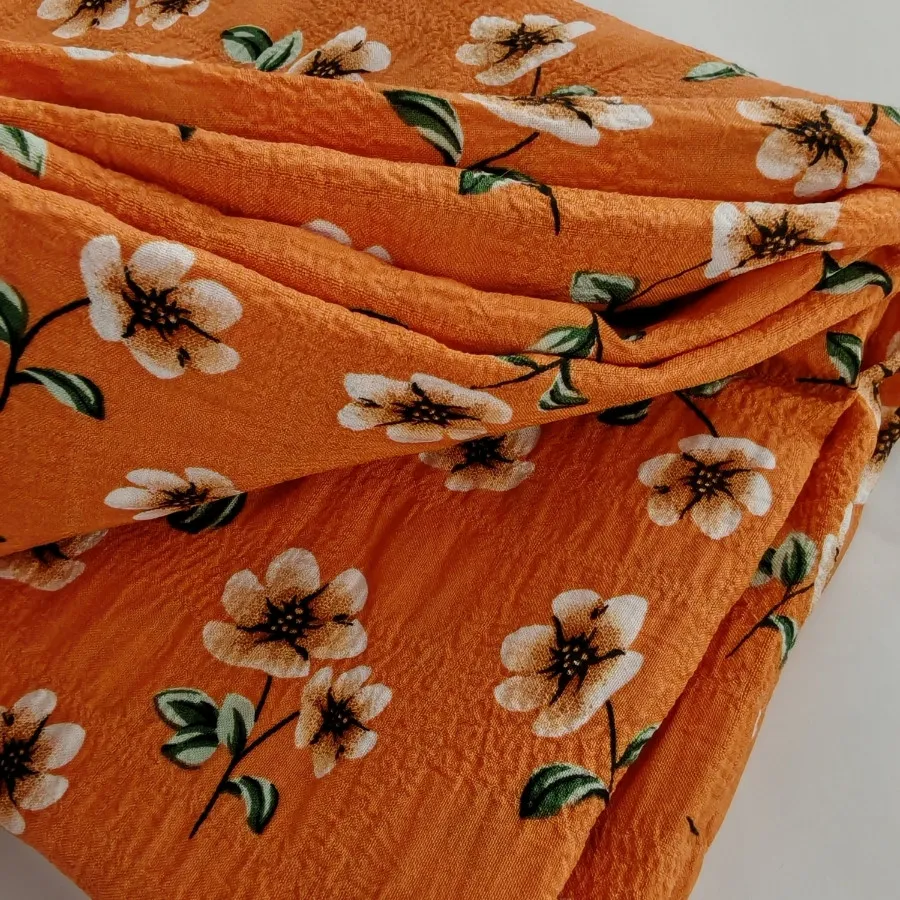 پارچه گلدارنارنجی باکیفیت