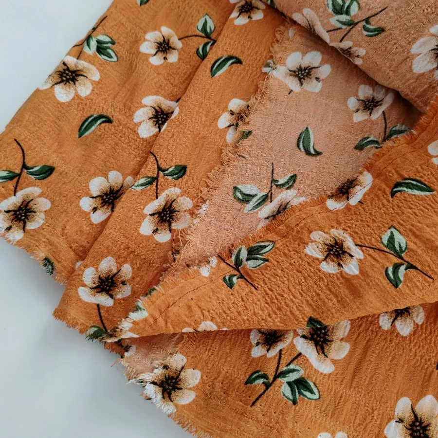 پارچه گلدارنارنجی باکیفیت