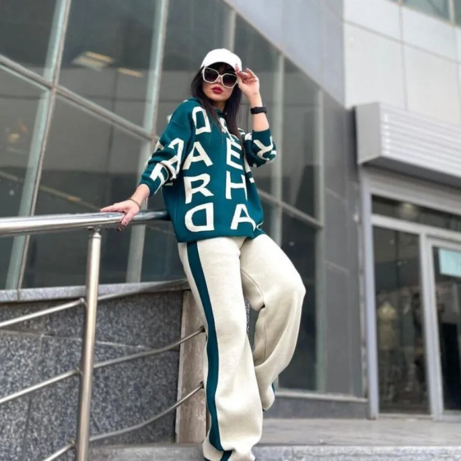 بلوز شلوار حروفی بافت