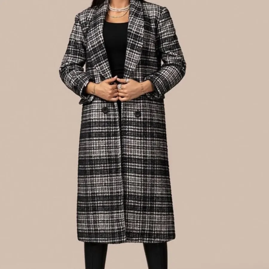 پالتو یقه آرشال  چهارخانه