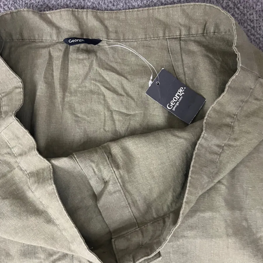 دامن لینن سبز خاکی