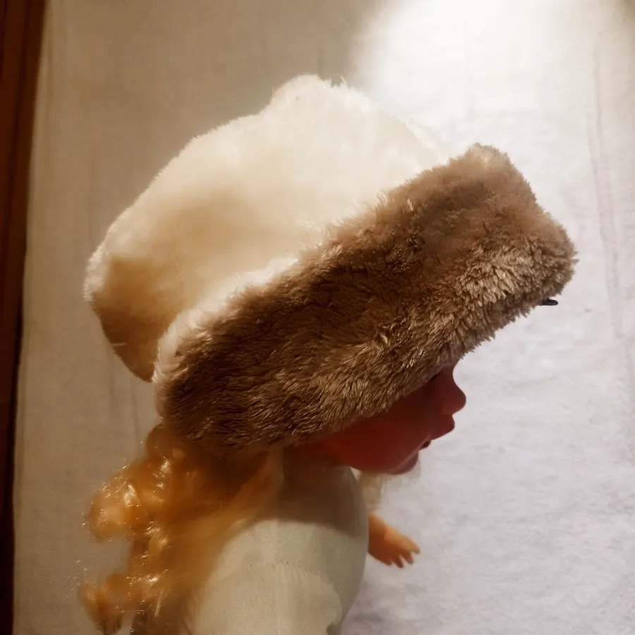 کاپشن کلاه خز تدی سفید