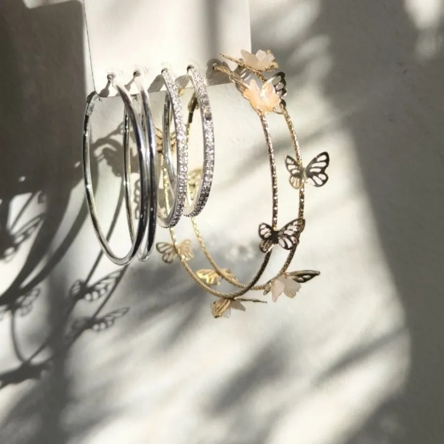 پک گوشواره پروانه نگینی