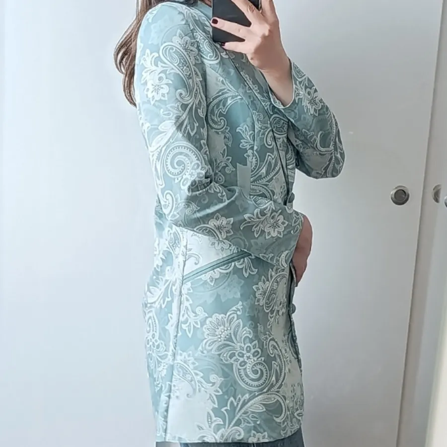 کت شلوار مزون دوز سبز آبی